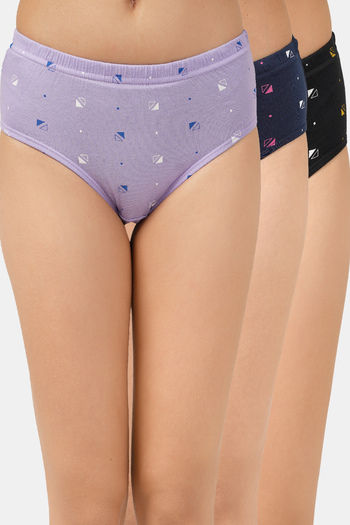 Buy Lady Lyka Medium Rise Full Coverage Hipster Panty (Pack of 3) - Multicolor